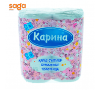 Бумажные полотенца Карина, 2 слоя, 2 рулона.