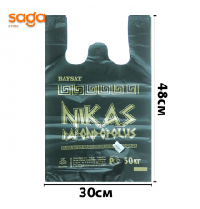 Пакет/Майка черный 5-нан 350гр "Nikas Hais-go"1/50. в пачке-40шт