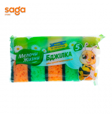 Губка для мытья посуды Мелочи жизни-Пчелка 5шт.