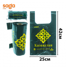 Пакет/Майка черный 3-нан 800гр в мешке 1/40 Арман "Казахстан"250*420мм