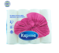 Туалетная бумага Карина, в упаковке-12 рулона.