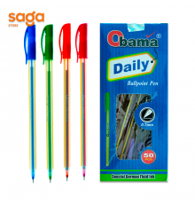 Ручка шариковая, синяя, Обама/Obama"Daily", 0,7мм, в коробке 50/1000/4000