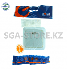 Выключатель двухклавишный открытой установки MZ-04 wesa