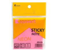 Клейкие листики KUVERT "Sticky" 76х76 мм, 5 неоновых цветов, 100 листов