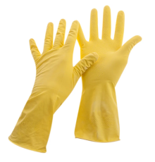 Перчатки резиновые OfficeClean хозяйственные, р.L, желтые, пакет с европодвесом