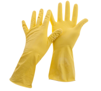 Перчатки резиновые OfficeClean хозяйственные, р.М, желтые, пакет с европодвесом