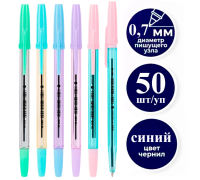 Ручка шариковая DELI "Macaron"Q6C-BL, 0,7 мм, тонированный корпус, синяя