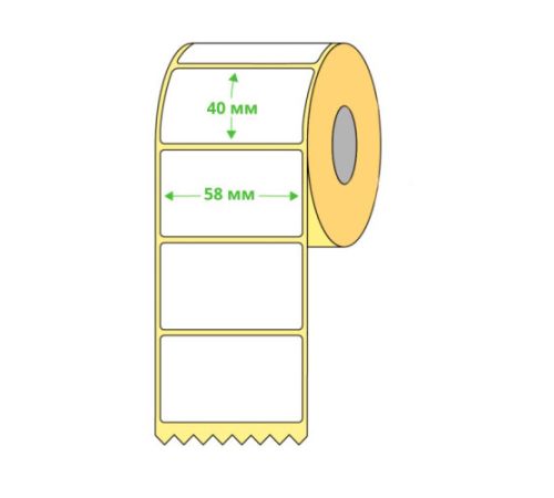 Термоэтикетки 58 х 40 мм (600 шт/рул)